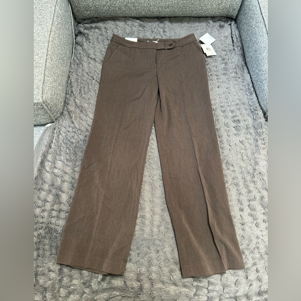 Calvin Klein Brown Trousers Flat Front Straight Leg